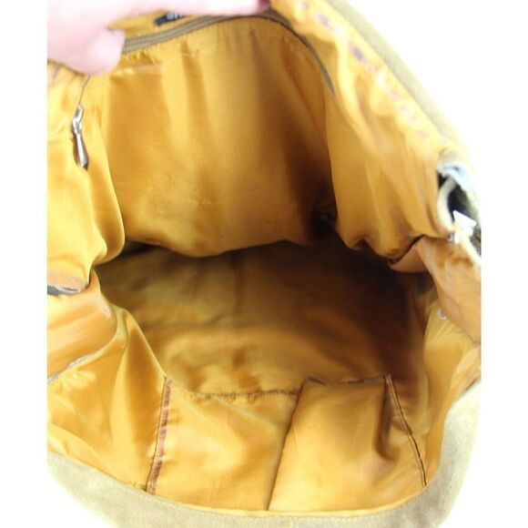 Shelley Wenum TAN BROWN GENUINE SUEDE FLORAL FLAP SHOULDER BAG HANDBAG PURSE - Picture 9 of 16